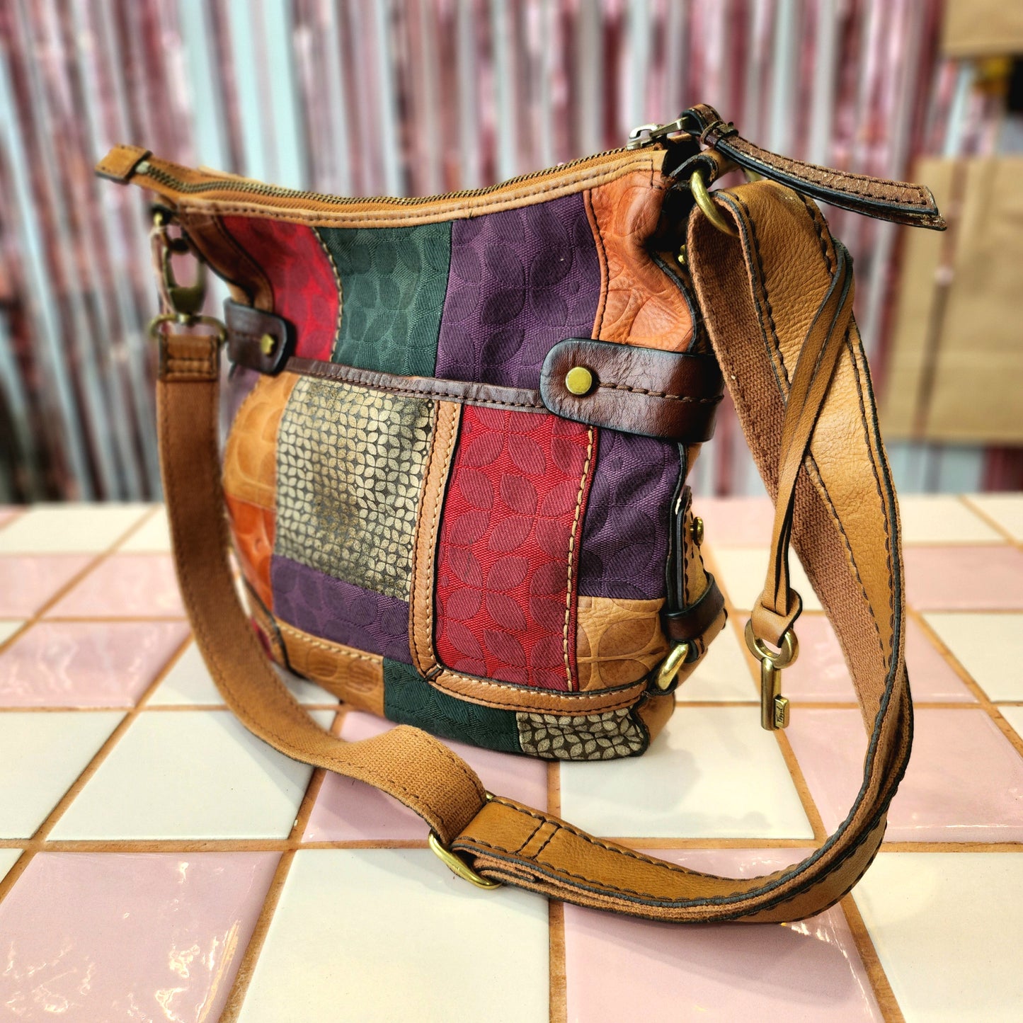 Colorful Leather Crossbody Bag