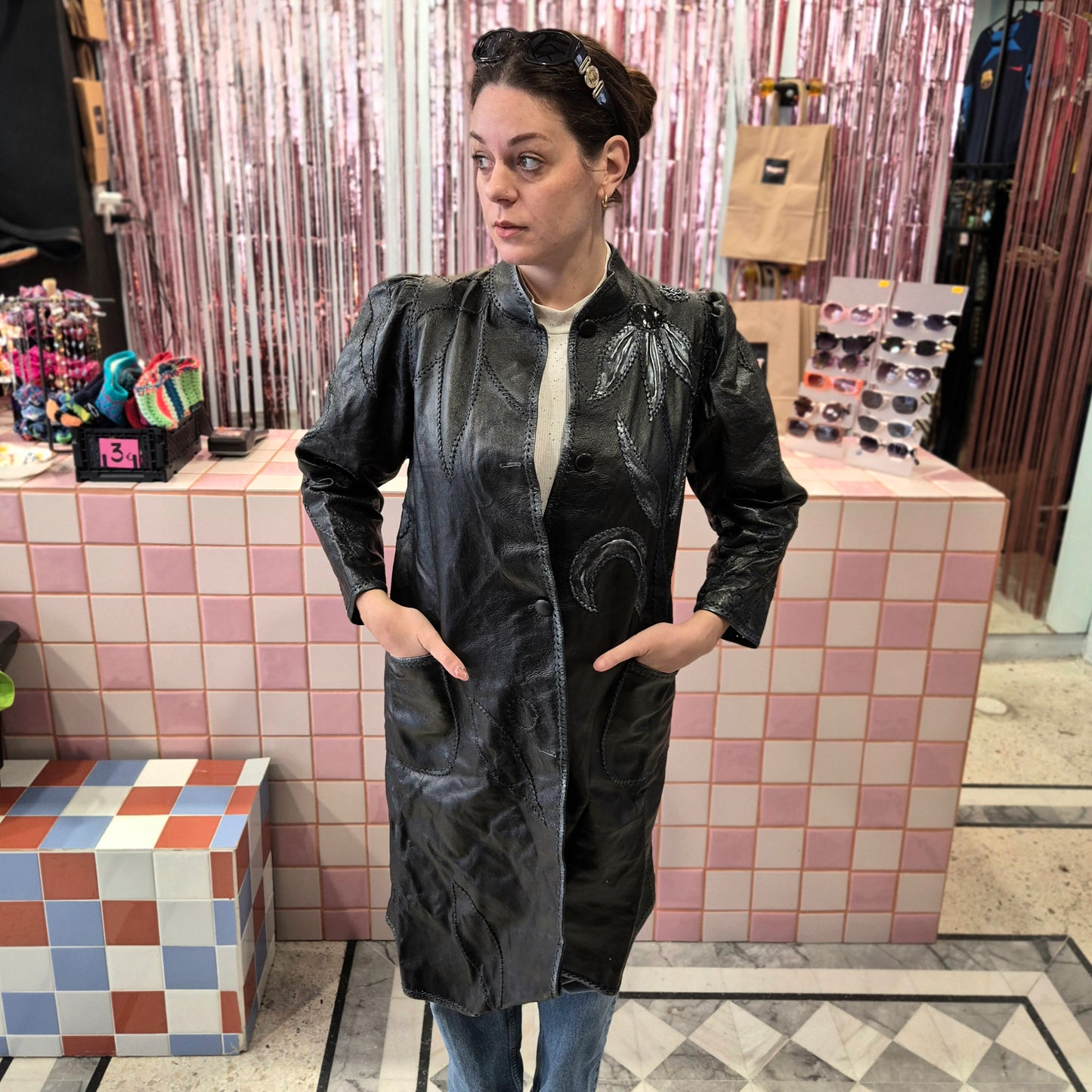 Stunning Detailed Leather Coat
