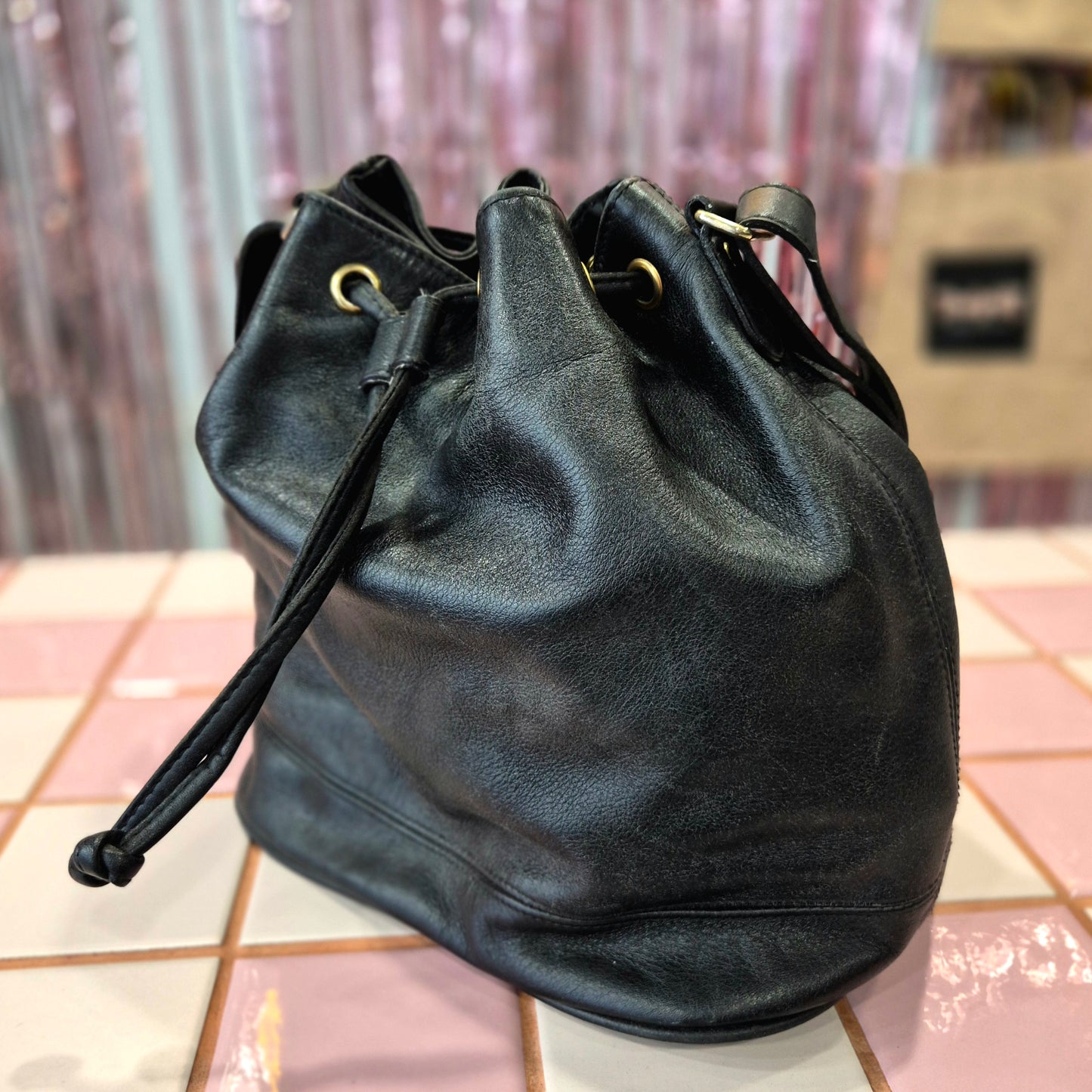 Leather Bucket Bag