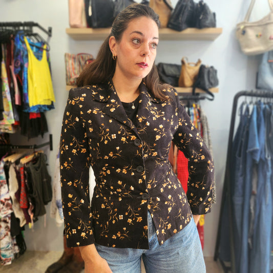Velvet Floral Blazer
