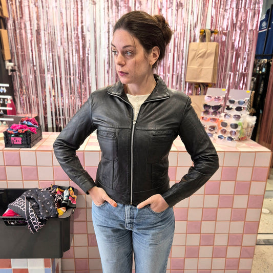 Cropped Leather Jacket