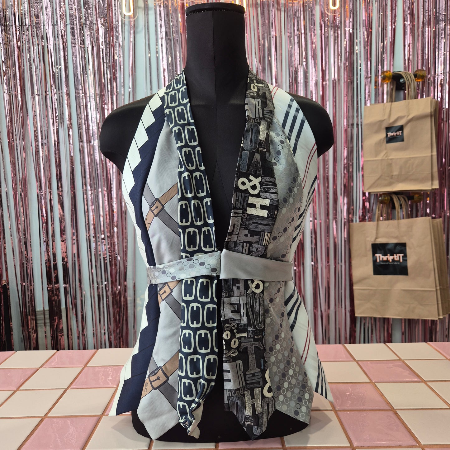 Upcycled Tie Halter Top