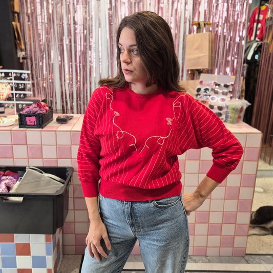 Vintage Red Knitted Top