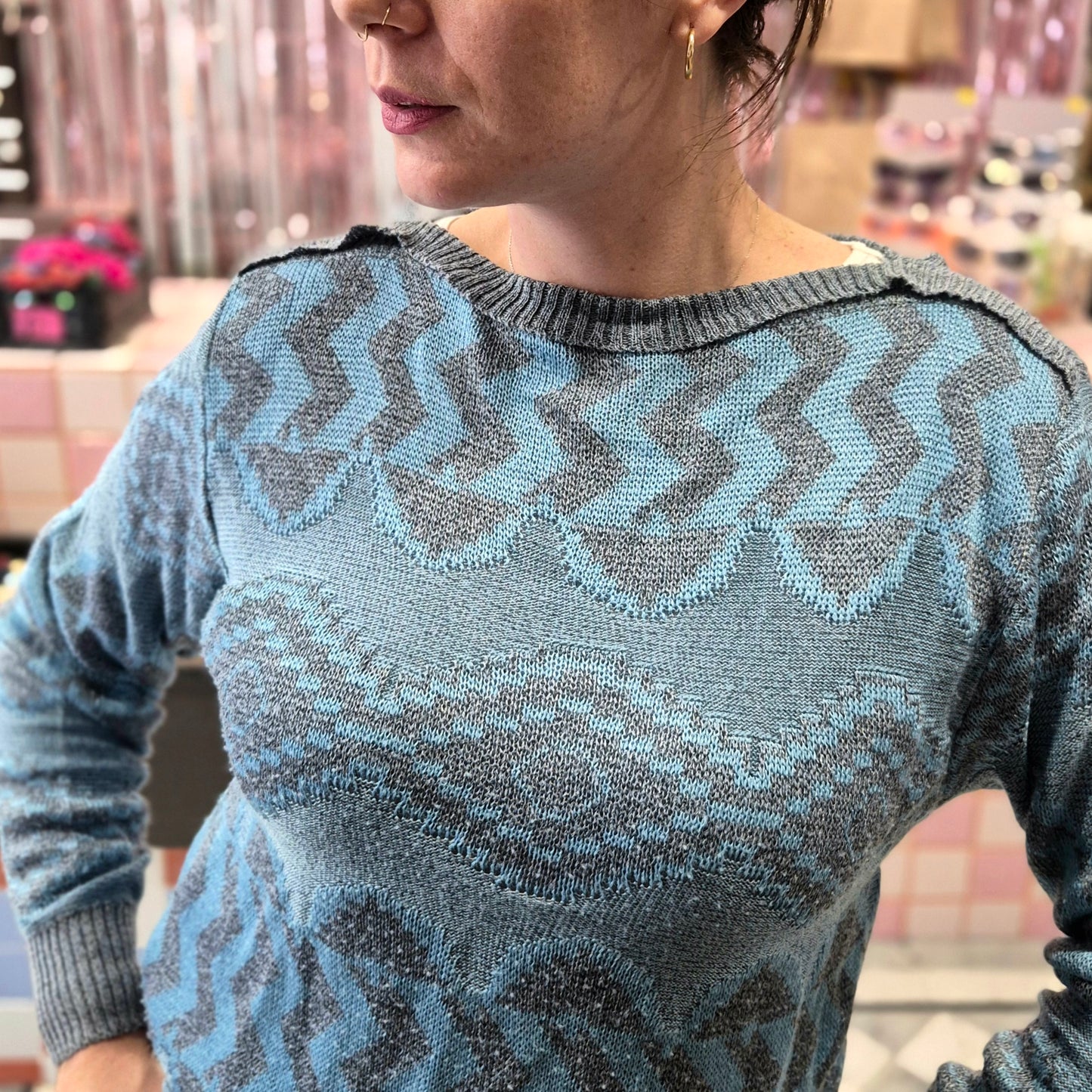 Vintage Patterned Knitted Top