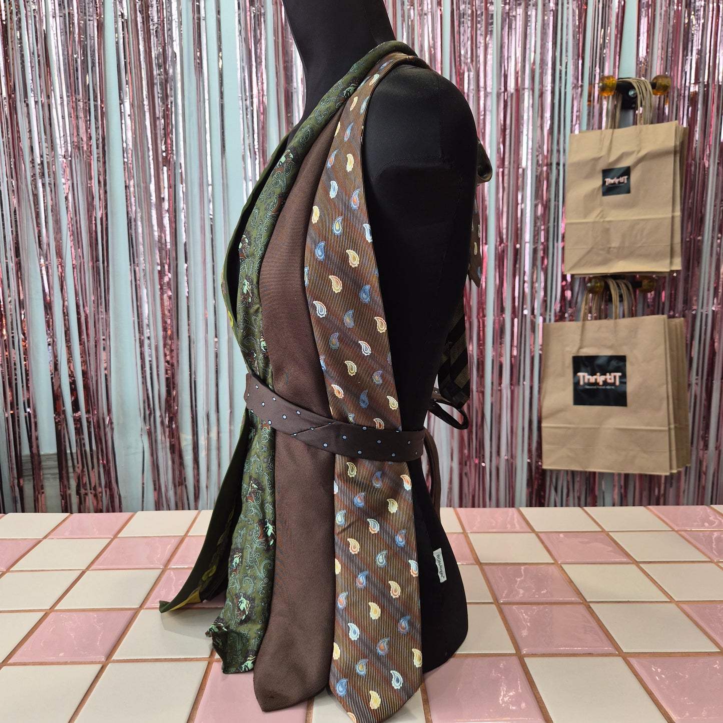 Upcycled Tie Halter Top