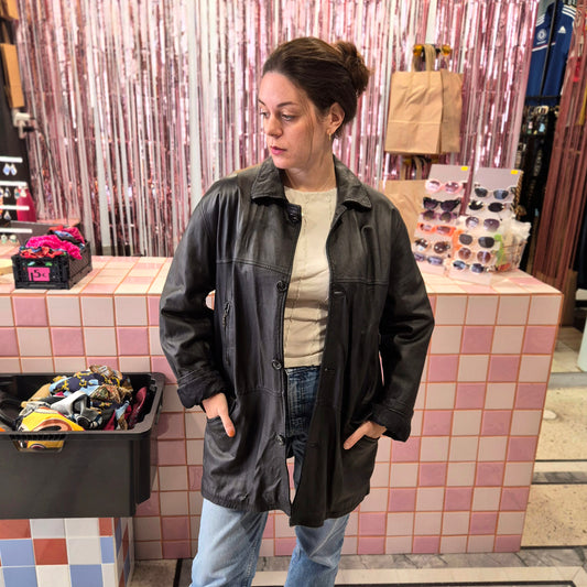 Vintage Long Leather Jacket