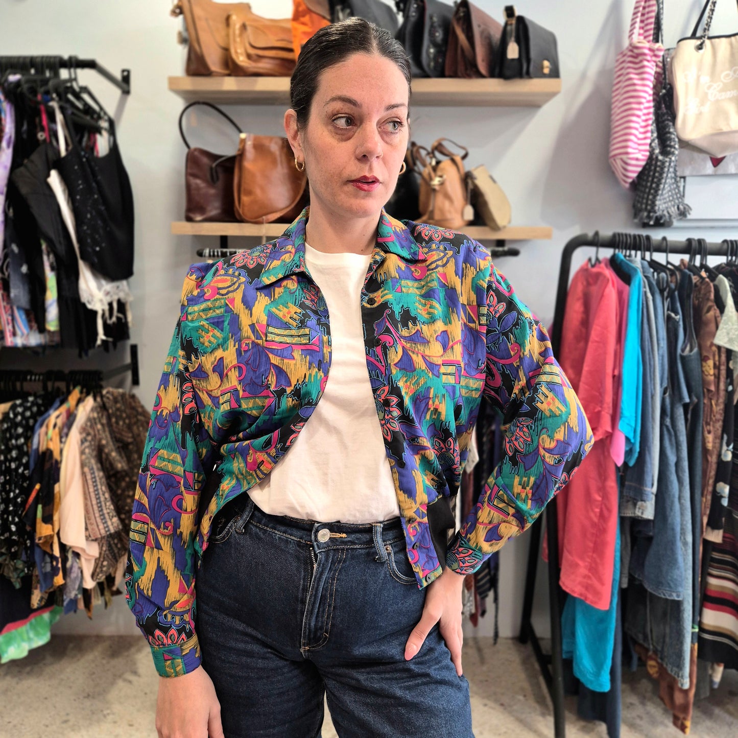 80's Patterned Blazer Shirt