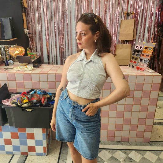 Reworked Shirt Top - white