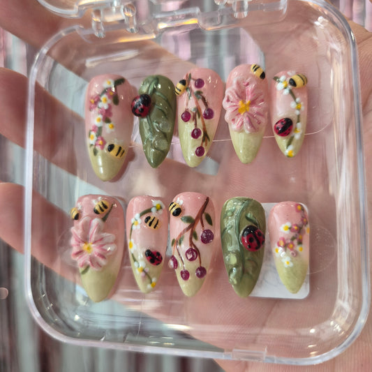 Ladybug Presson Nails