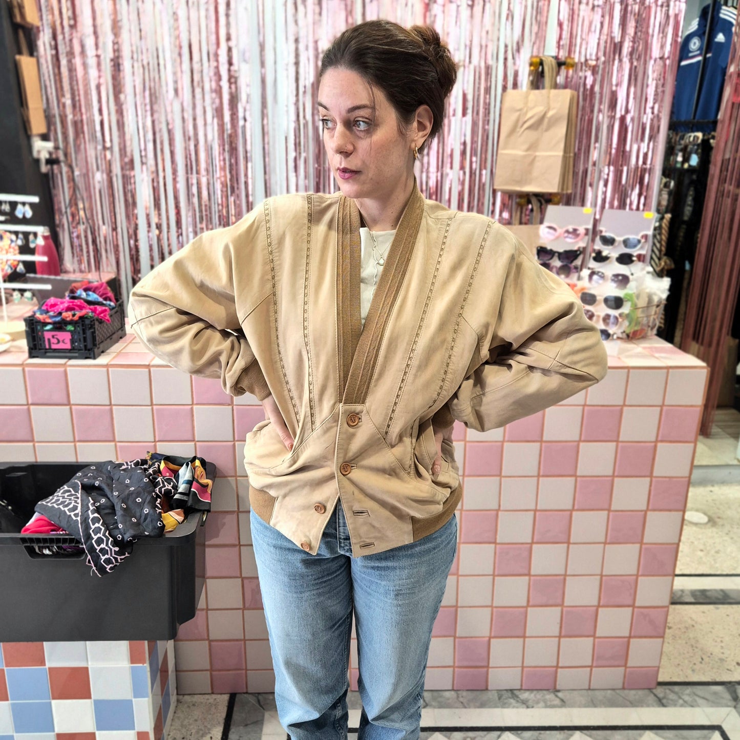 Soft Leather Bomber Jacket