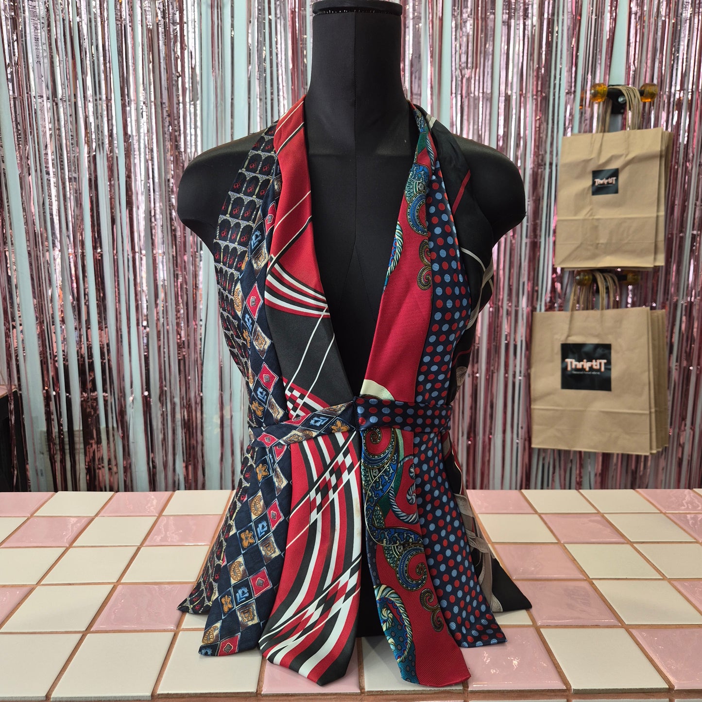 Upcycled Tie Halter Top