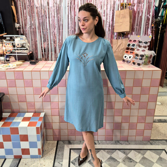 Gorgeous Vintage Dress with Puffy Sleeves