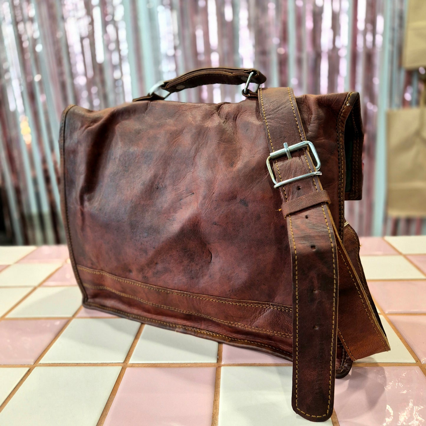 Vintage Leather Mailman Bag