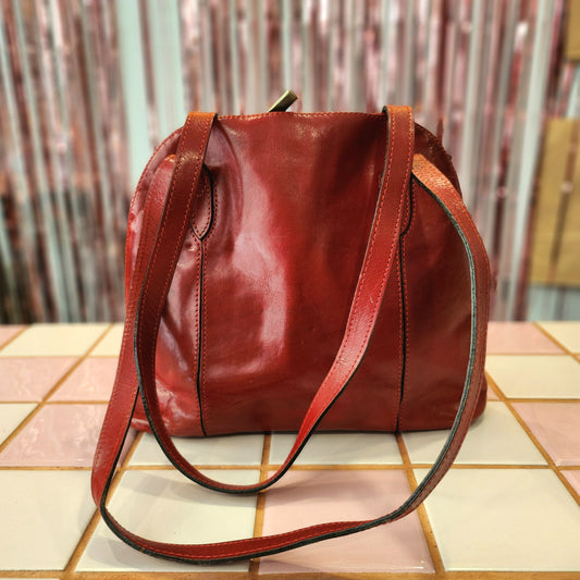 Red Leather Shoulder Bag