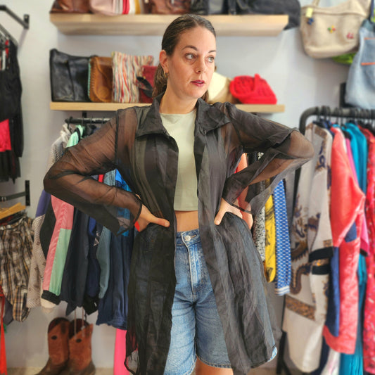 Black Chiffon Duster