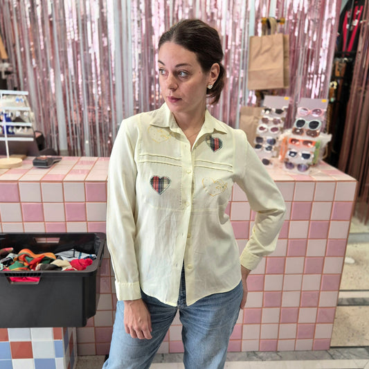 Ribed Shirt with Hearts