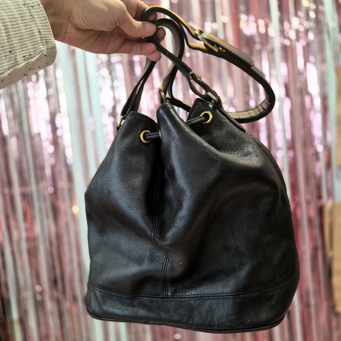 Leather Bucket Bag