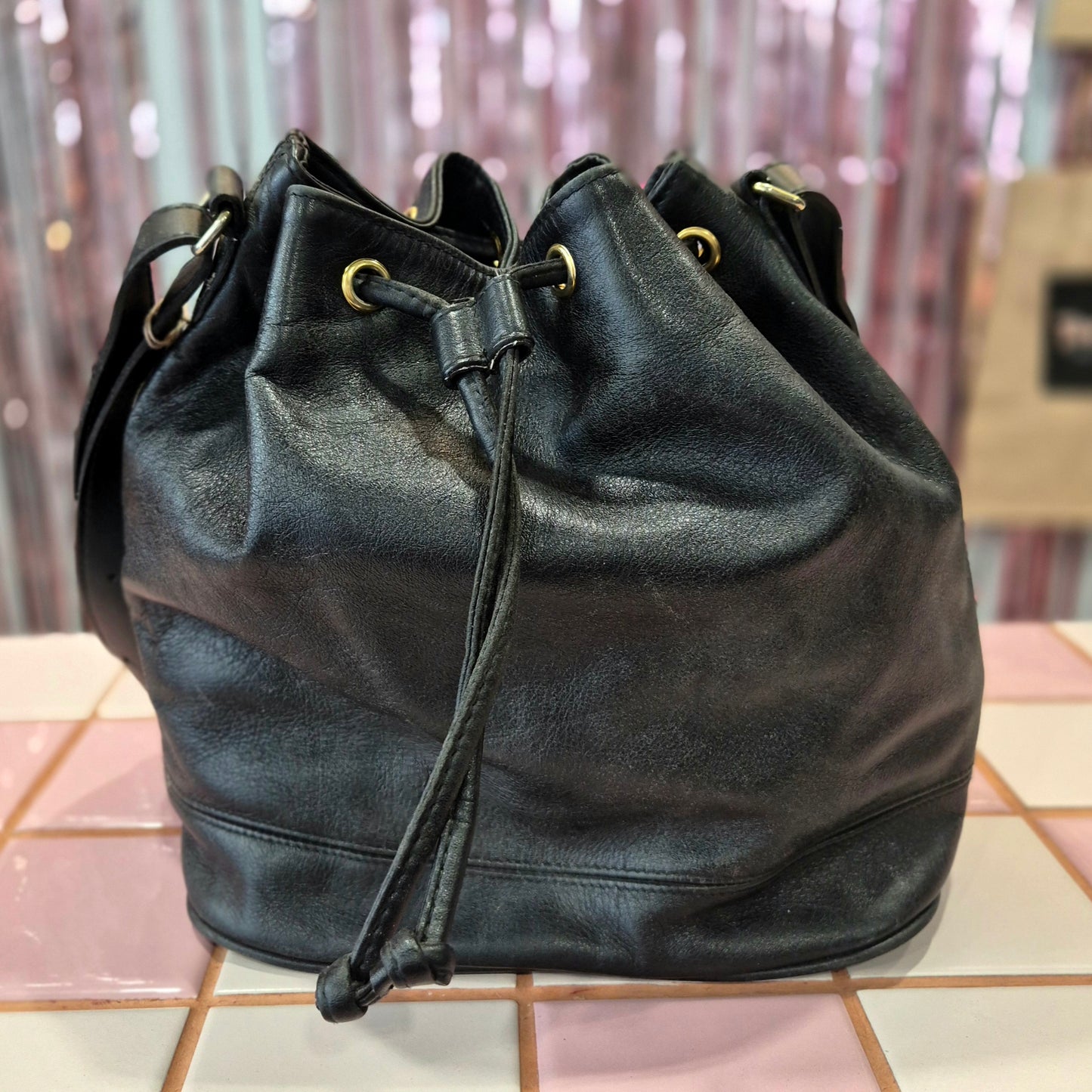 Leather Bucket Bag